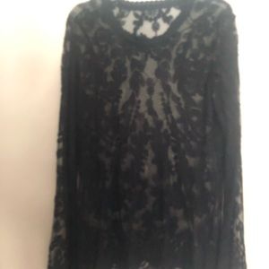 Black lace sheer lace tunic